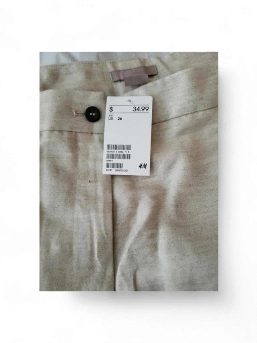 NWT H&M Plus Size Beige Linen-Blend Tailored Shorts Size 26 - Picture 5 of 5